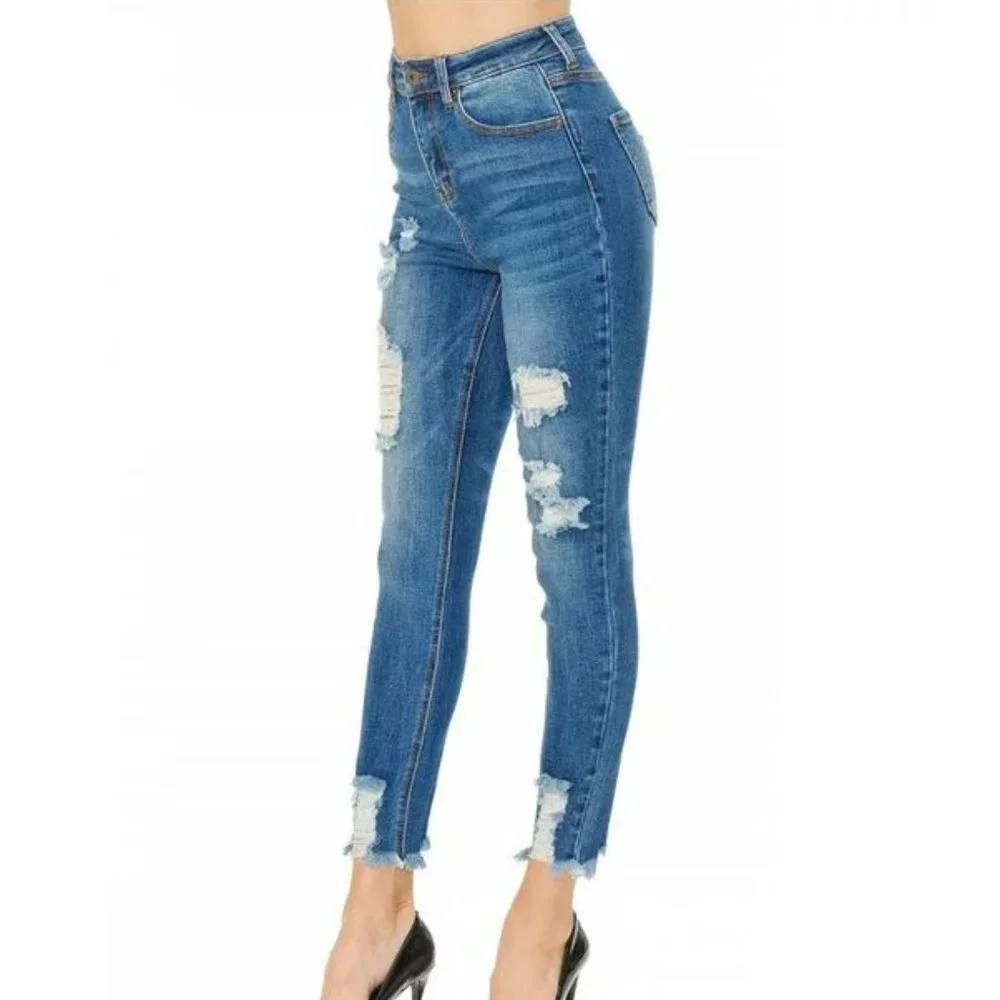 WAX Jeans- Size 3 - Authentic Denim Skinny Jeans - Destructed - NWT - Picture 2 of 3